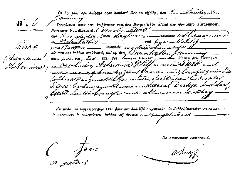 18560121 ovl akte 6 Adriana Wilhelmina dv C Faro - MD Sudderland